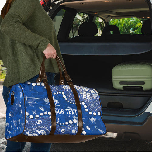 Personalized North Melbourne Kangaroos Travel Bag Aboriginal Pattern with Graffiti Style