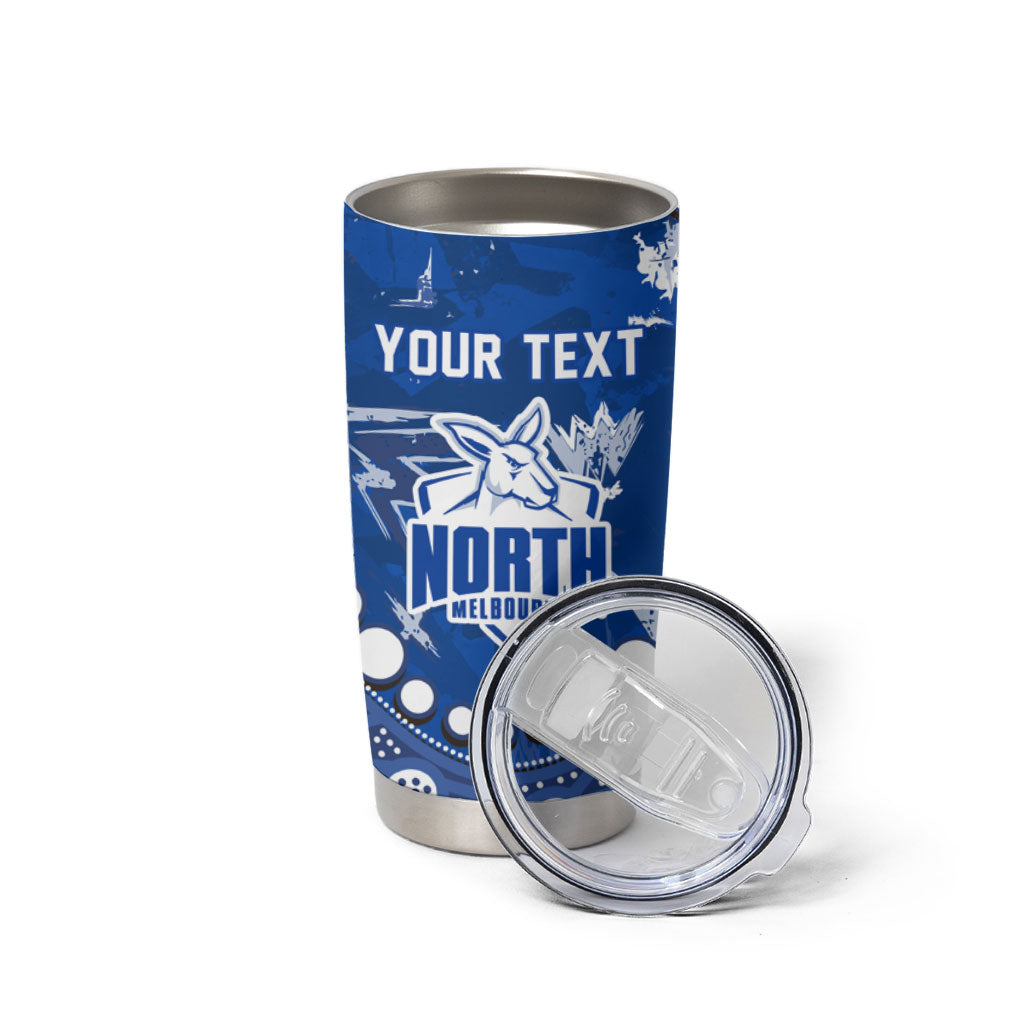 Personalized North Melbourne Kangaroos Tumbler Cup Aboriginal Pattern with Graffiti Style