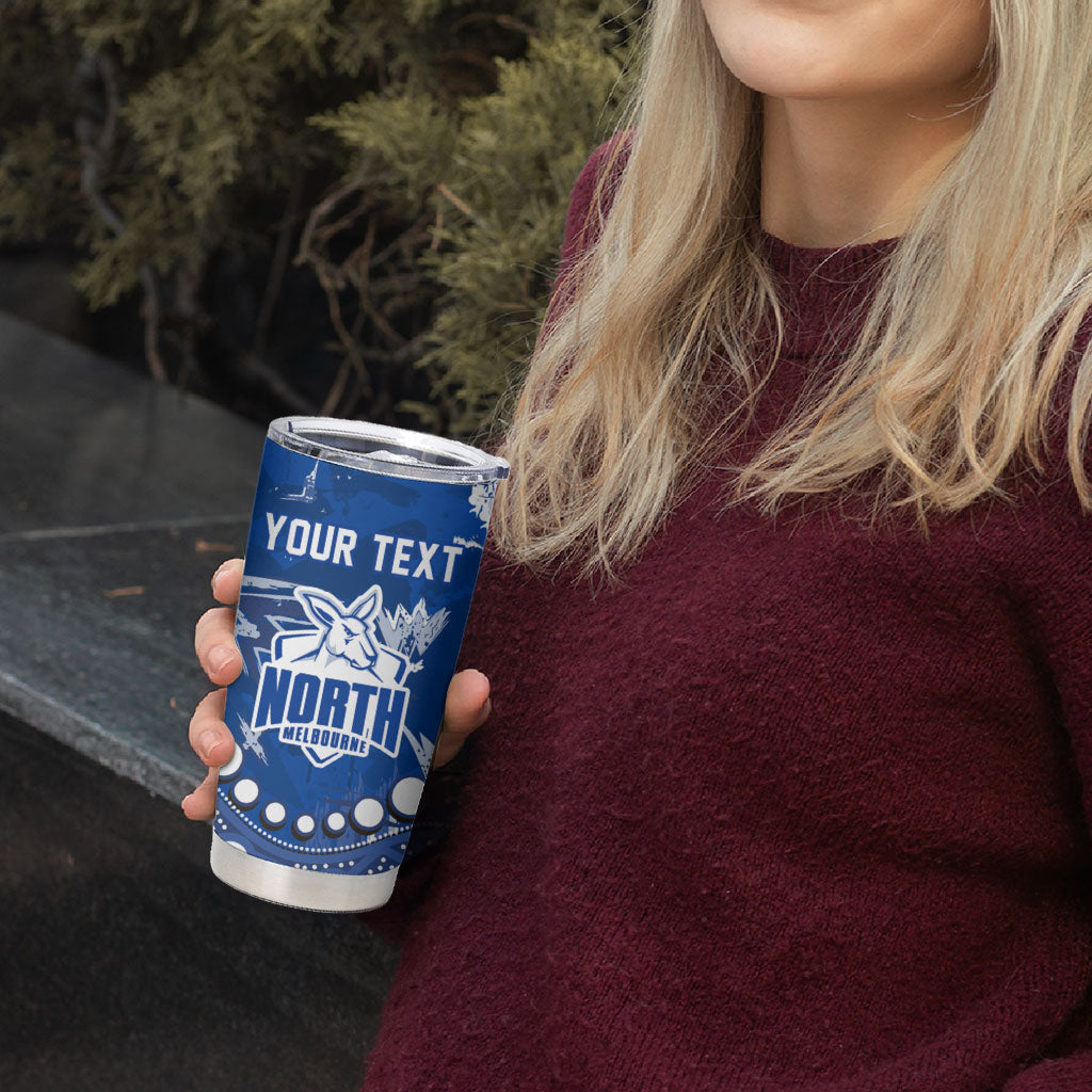 Personalized North Melbourne Kangaroos Tumbler Cup Aboriginal Pattern with Graffiti Style