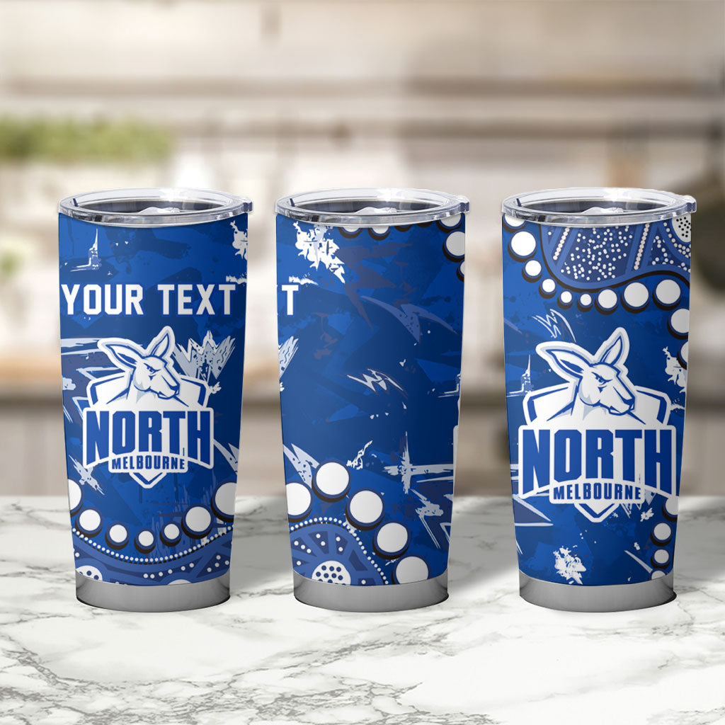 Personalized North Melbourne Kangaroos Tumbler Cup Aboriginal Pattern with Graffiti Style