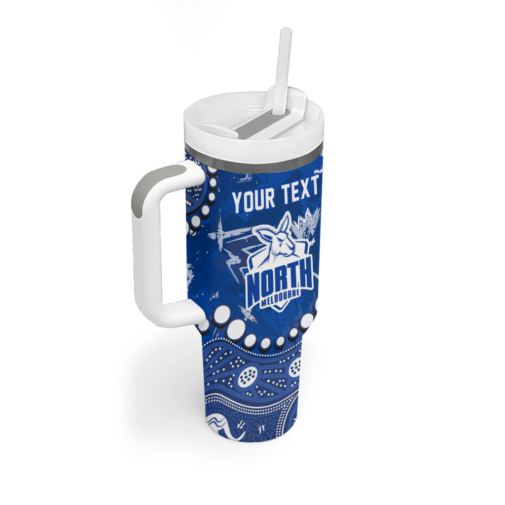 Personalized North Melbourne Kangaroos Tumbler With Handle Aboriginal Pattern with Graffiti Style