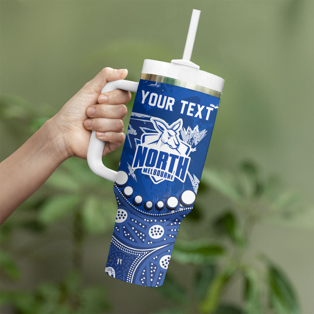 Personalized North Melbourne Kangaroos Tumbler With Handle Aboriginal Pattern with Graffiti Style