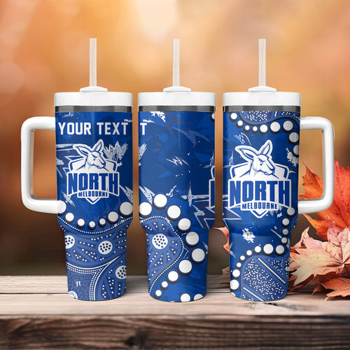 Personalized North Melbourne Kangaroos Tumbler With Handle Aboriginal Pattern with Graffiti Style