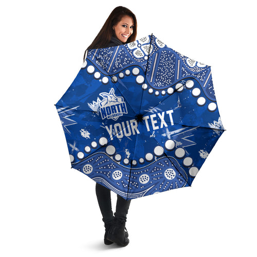 Personalized North Melbourne Kangaroos Umbrella Aboriginal Pattern with Graffiti Style