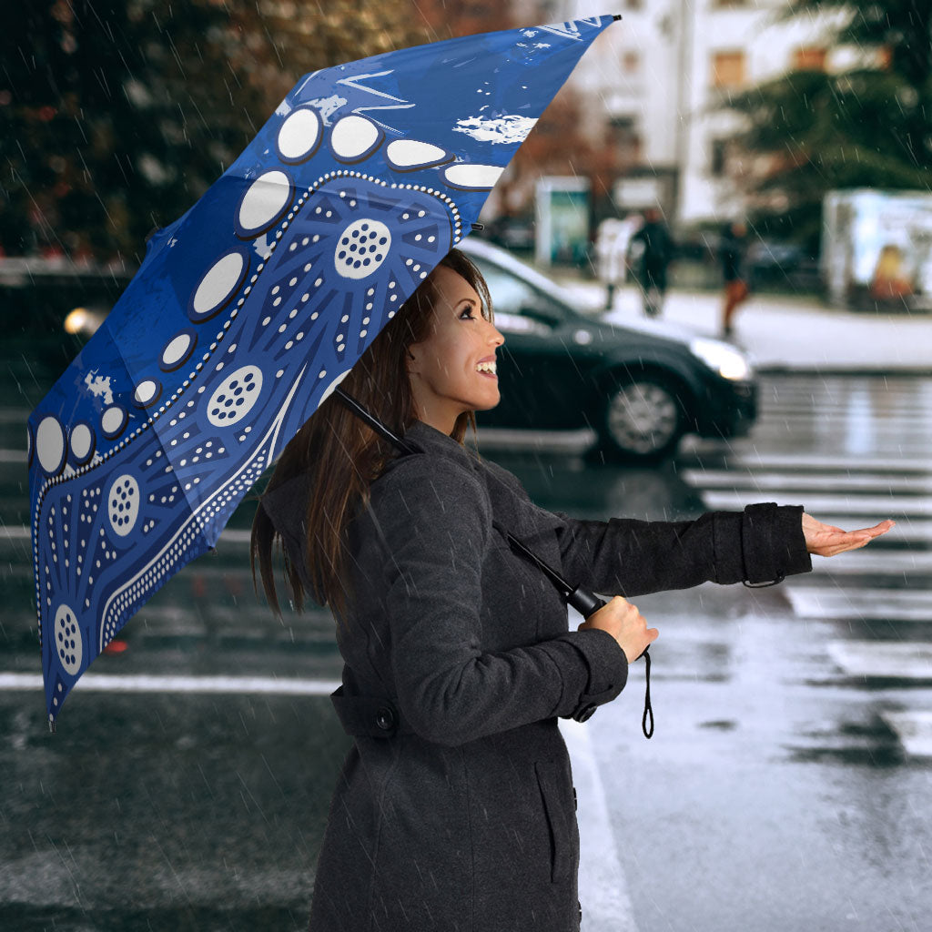 Personalized North Melbourne Kangaroos Umbrella Aboriginal Pattern with Graffiti Style