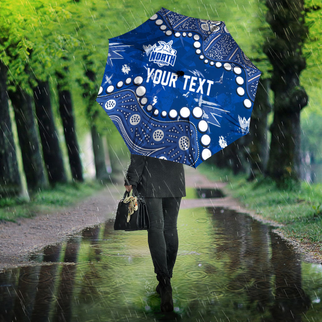 Personalized North Melbourne Kangaroos Umbrella Aboriginal Pattern with Graffiti Style