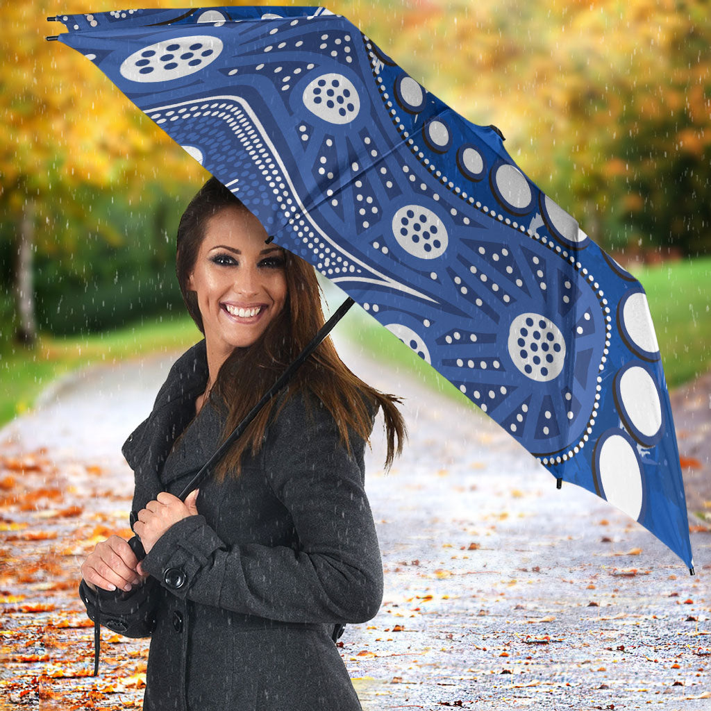 Personalized North Melbourne Kangaroos Umbrella Aboriginal Pattern with Graffiti Style