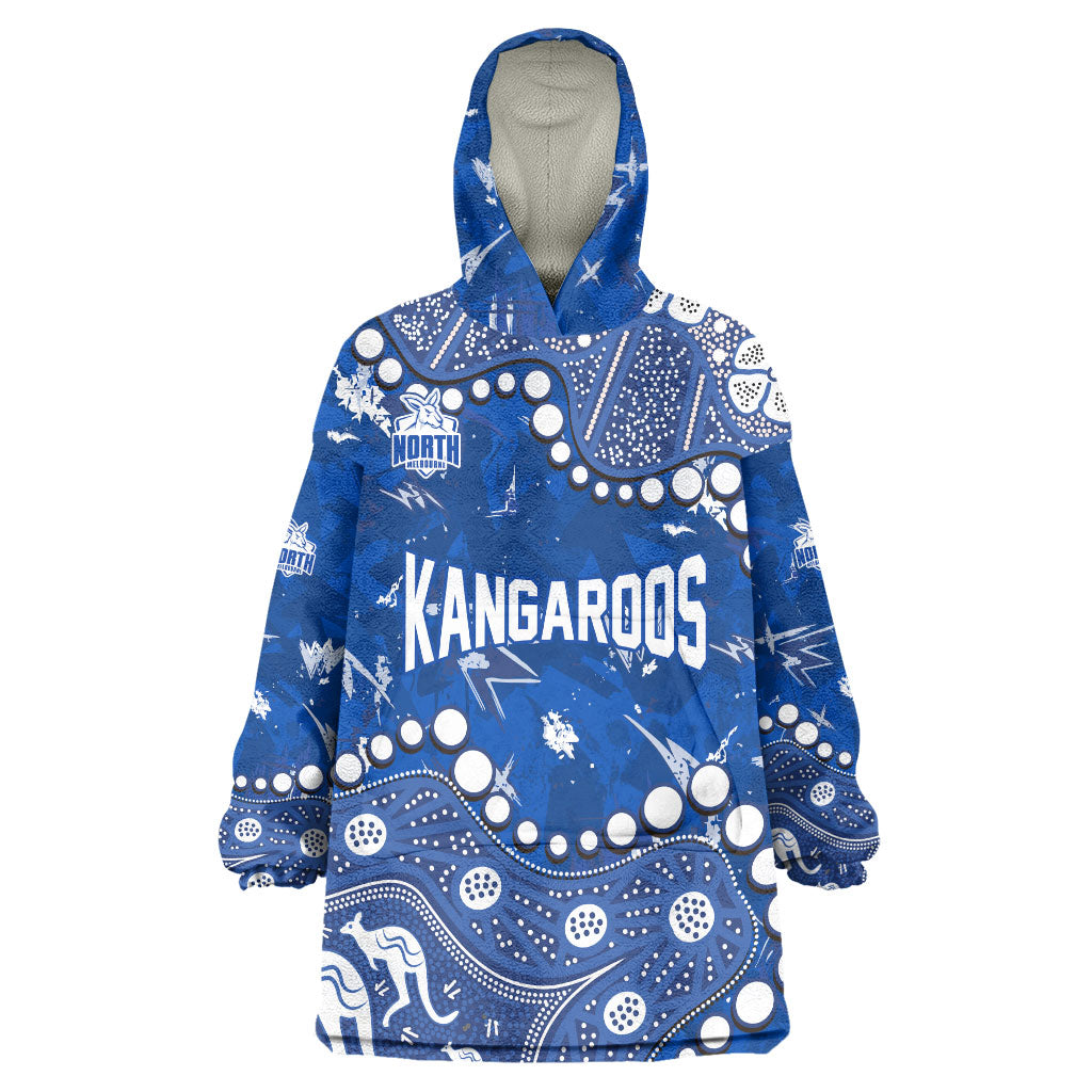 Personalized North Melbourne Kangaroos Wearable Blanket Hoodie Aboriginal Pattern with Graffiti Style