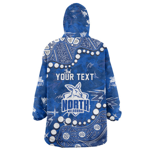 Personalized North Melbourne Kangaroos Wearable Blanket Hoodie Aboriginal Pattern with Graffiti Style