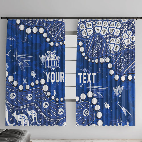 Personalized North Melbourne Kangaroos Window Curtain Aboriginal Pattern with Graffiti Style