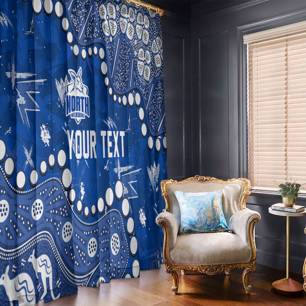 Personalized North Melbourne Kangaroos Window Curtain Aboriginal Pattern with Graffiti Style