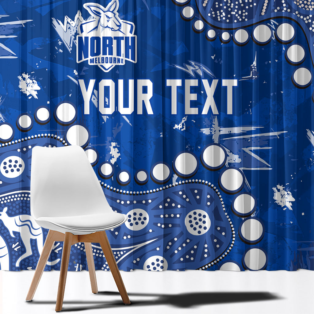 Personalized North Melbourne Kangaroos Window Curtain Aboriginal Pattern with Graffiti Style