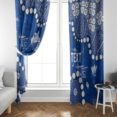 Personalized North Melbourne Kangaroos Window Curtain Aboriginal Pattern with Graffiti Style