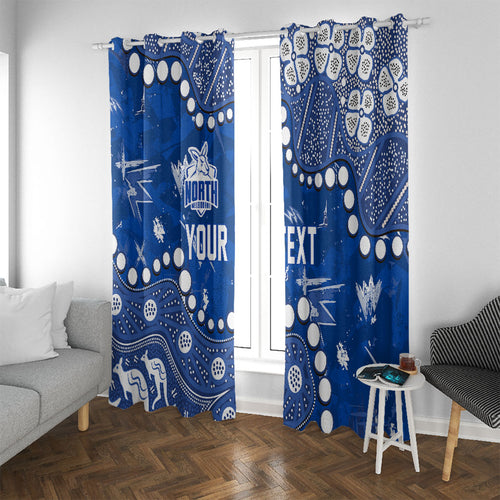 Personalized North Melbourne Kangaroos Window Curtain Aboriginal Pattern with Graffiti Style
