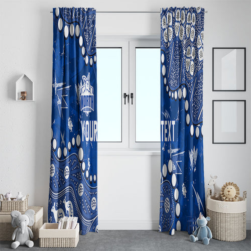 Personalized North Melbourne Kangaroos Window Curtain Aboriginal Pattern with Graffiti Style