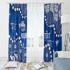 Personalized North Melbourne Kangaroos Window Curtain Aboriginal Pattern with Graffiti Style