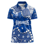 Personalized North Melbourne Kangaroos Women Polo Shirt Aboriginal Pattern with Graffiti Style