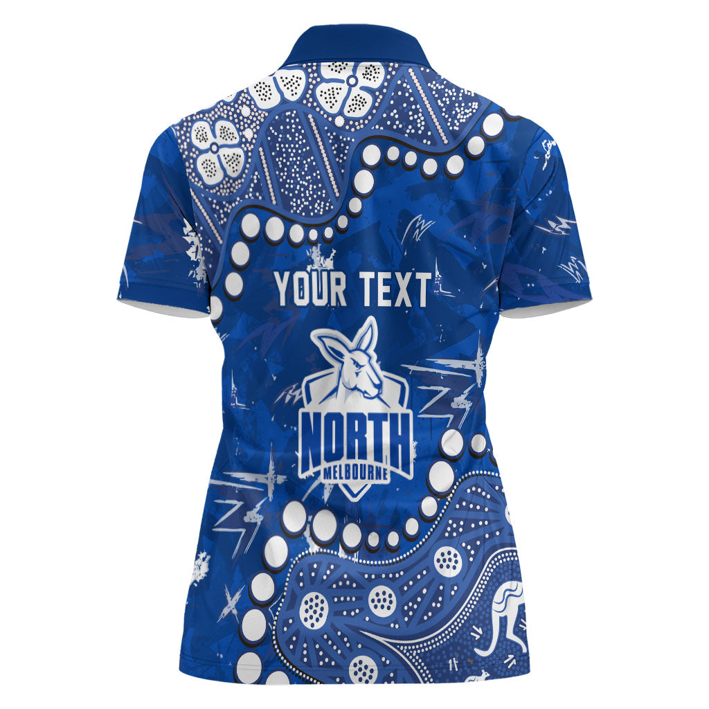 Personalized North Melbourne Kangaroos Women Polo Shirt Aboriginal Pattern with Graffiti Style