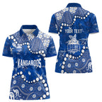Personalized North Melbourne Kangaroos Women Polo Shirt Aboriginal Pattern with Graffiti Style