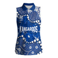 Personalized North Melbourne Kangaroos Women Sleeveless Polo Shirt Aboriginal Pattern with Graffiti Style