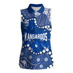 Personalized North Melbourne Kangaroos Women Sleeveless Polo Shirt Aboriginal Pattern with Graffiti Style