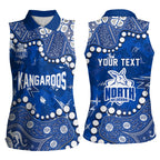 Personalized North Melbourne Kangaroos Women Sleeveless Polo Shirt Aboriginal Pattern with Graffiti Style