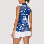 Personalized North Melbourne Kangaroos Women Sleeveless Polo Shirt Aboriginal Pattern with Graffiti Style