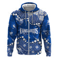 Personalized North Melbourne Kangaroos Zip Hoodie Aboriginal Pattern with Graffiti Style