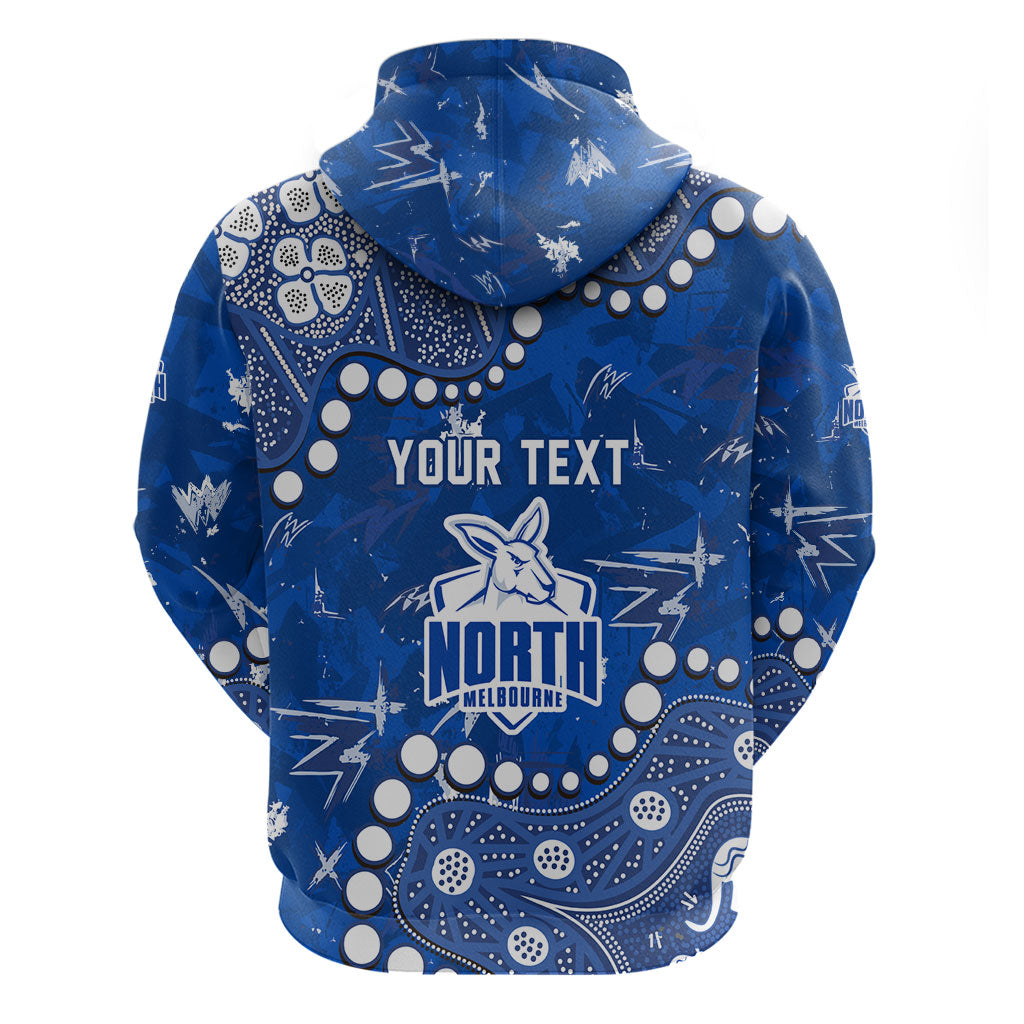 Personalized North Melbourne Kangaroos Zip Hoodie Aboriginal Pattern with Graffiti Style