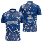 Personalized North Melbourne Kangaroos Zipper Polo Shirt Aboriginal Pattern with Graffiti Style