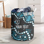Personalized Port Adelaide Power Laundry Basket Aboriginal Pattern with Graffiti Style