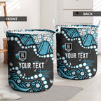 Personalized Port Adelaide Power Laundry Basket Aboriginal Pattern with Graffiti Style