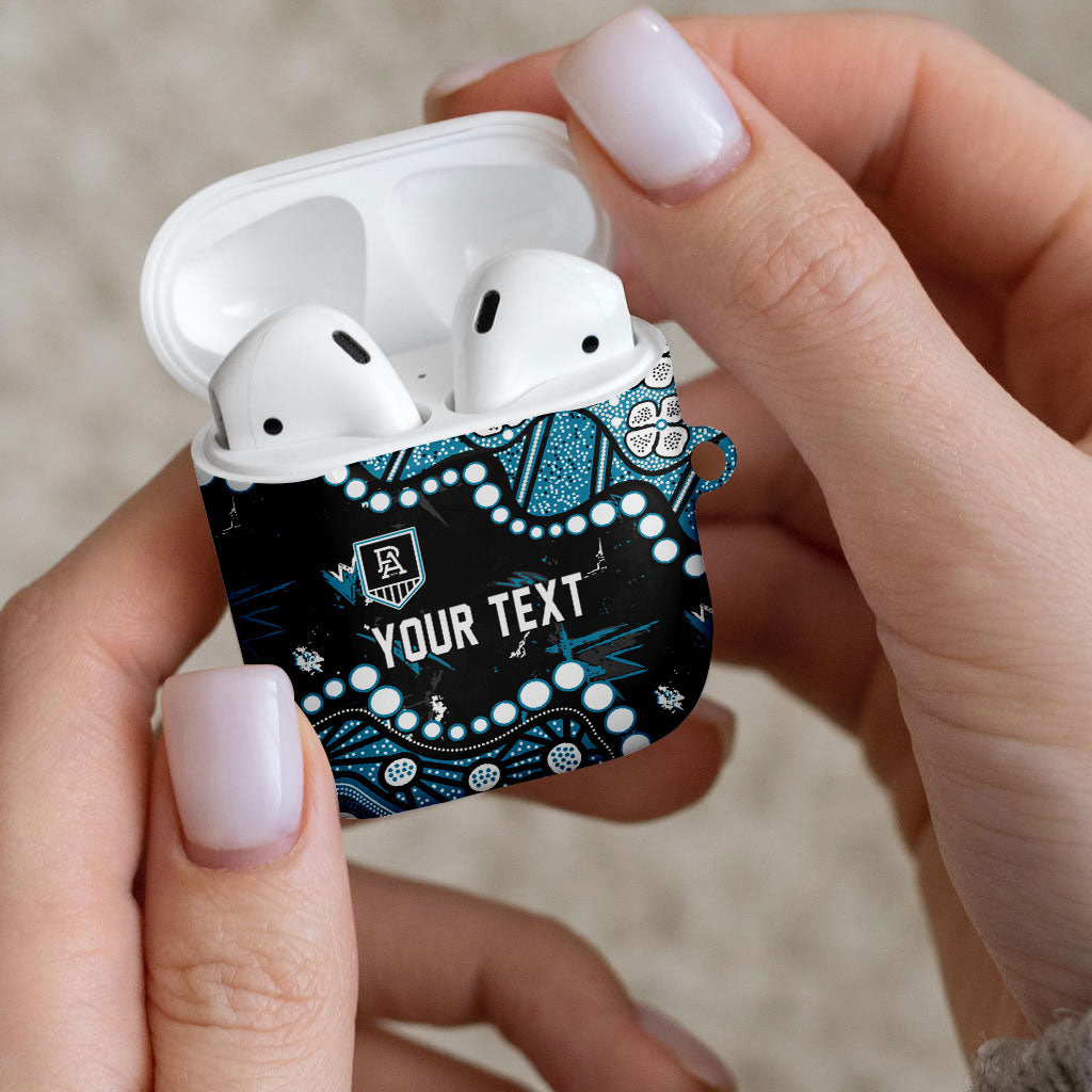 Personalized Port Adelaide Power AirPods Case Aboriginal Pattern with Graffiti Style