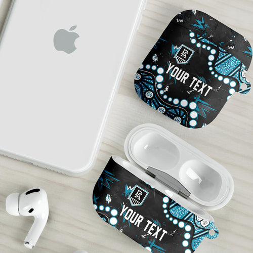 Personalized Port Adelaide Power AirPods Case Aboriginal Pattern with Graffiti Style