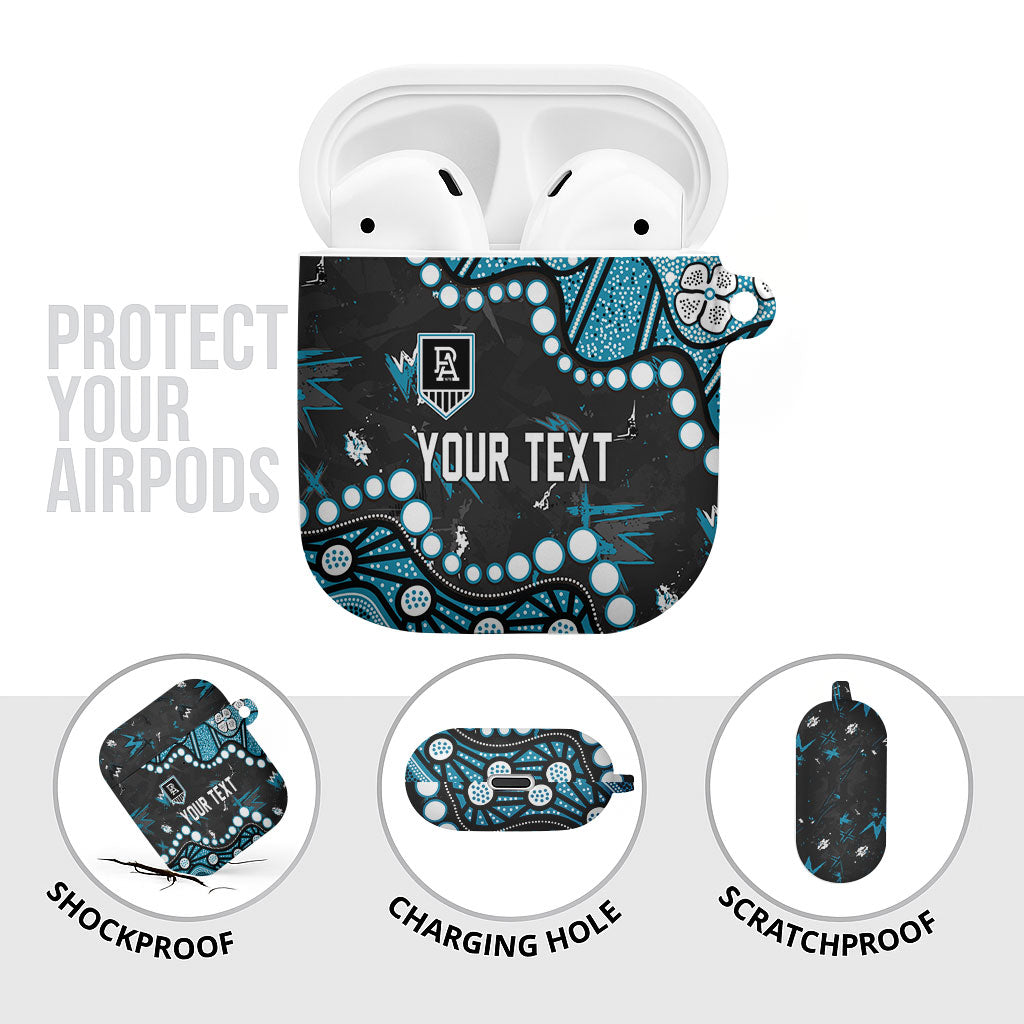 Personalized Port Adelaide Power AirPods Case Aboriginal Pattern with Graffiti Style