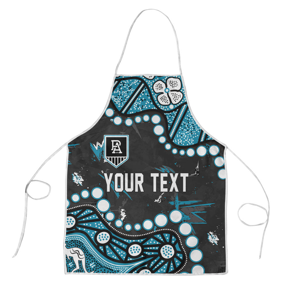 Personalized Port Adelaide Power Apron Aboriginal Pattern with Graffiti Style