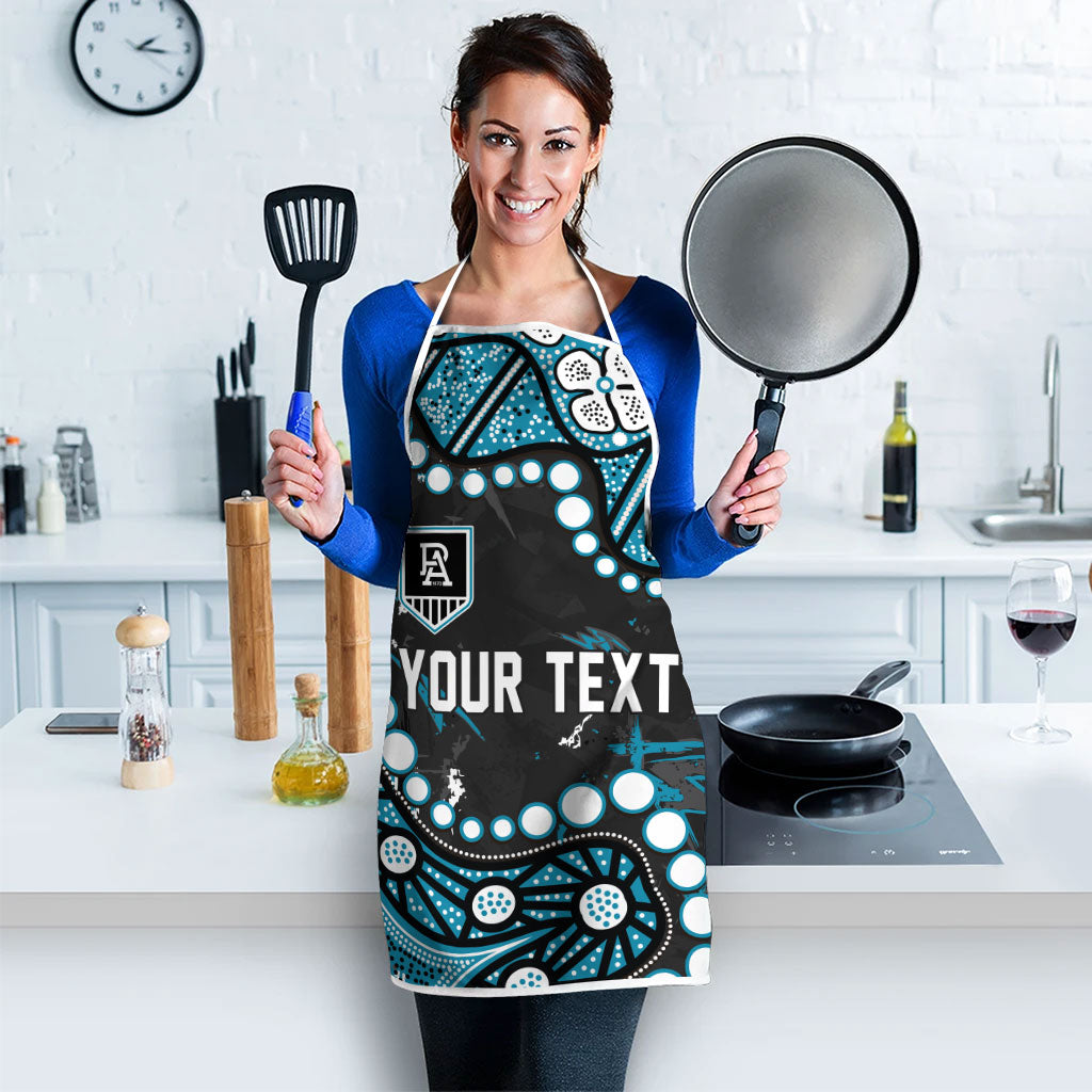 Personalized Port Adelaide Power Apron Aboriginal Pattern with Graffiti Style