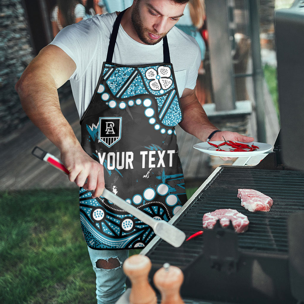Personalized Port Adelaide Power Apron Aboriginal Pattern with Graffiti Style
