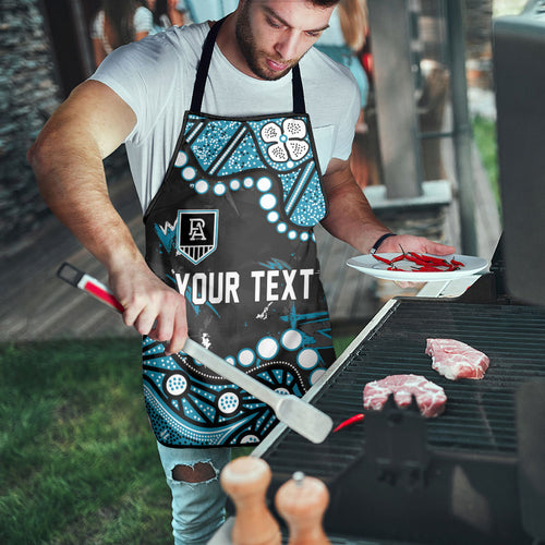 Personalized Port Adelaide Power Apron Aboriginal Pattern with Graffiti Style