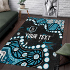 Personalized Port Adelaide Power Area Rug Aboriginal Pattern with Graffiti Style