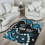 Personalized Port Adelaide Power Area Rug Aboriginal Pattern with Graffiti Style