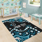 Personalized Port Adelaide Power Area Rug Aboriginal Pattern with Graffiti Style