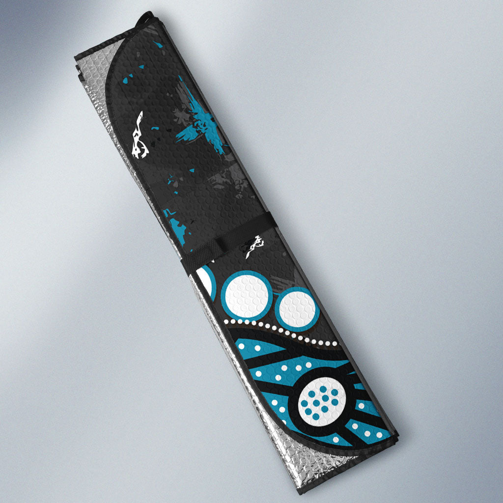 Personalized Port Adelaide Power Auto Sun Shade Aboriginal Pattern with Graffiti Style