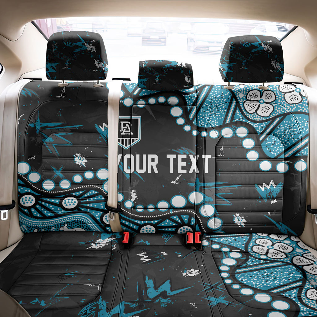 Personalized Port Adelaide Power Back Car Seat Cover Aboriginal Pattern with Graffiti Style