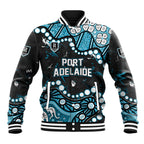 Personalized Port Adelaide Power Baseball Jacket Aboriginal Pattern with Graffiti Style