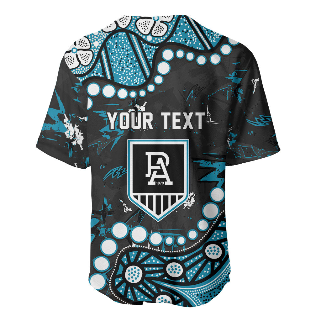 Personalized Port Adelaide Power Baseball Jersey Aboriginal Pattern with Graffiti Style
