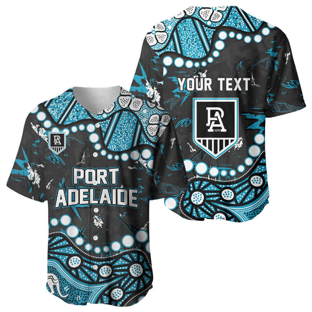 Personalized Port Adelaide Power Baseball Jersey Aboriginal Pattern with Graffiti Style