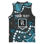 Personalized Port Adelaide Power Basketball Jersey Aboriginal Pattern with Graffiti Style