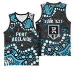Personalized Port Adelaide Power Basketball Jersey Aboriginal Pattern with Graffiti Style