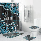 Personalized Port Adelaide Power Bathroom Set Aboriginal Pattern with Graffiti Style